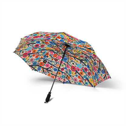 Poppy Forest Foldable Umbrella - Compact Semi-Automatic Travel Umbrella