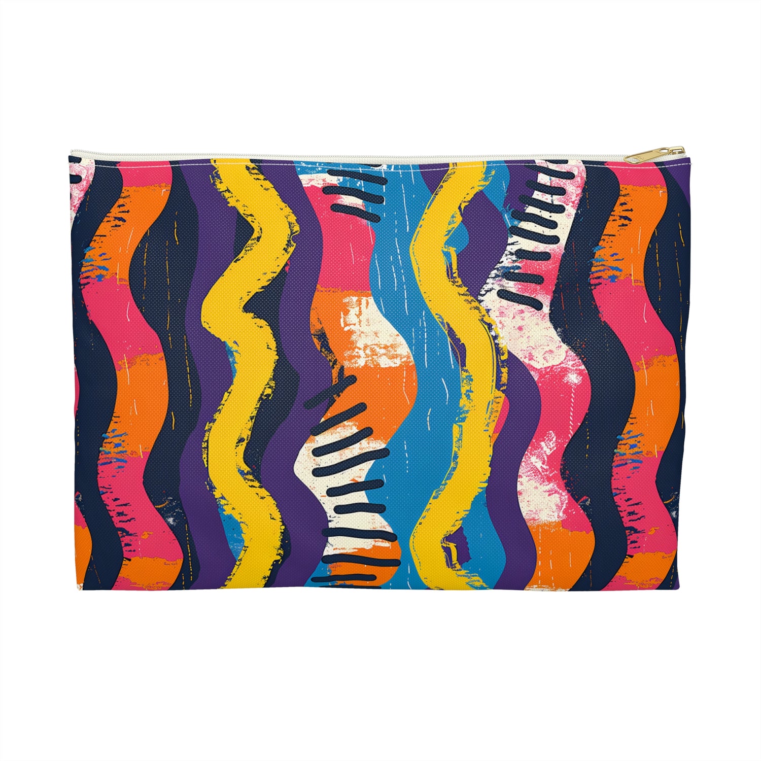 Waveform Vibes Accessory Pouch - Ride the Wave of Modern Art in Style! Available in 2 sizes.