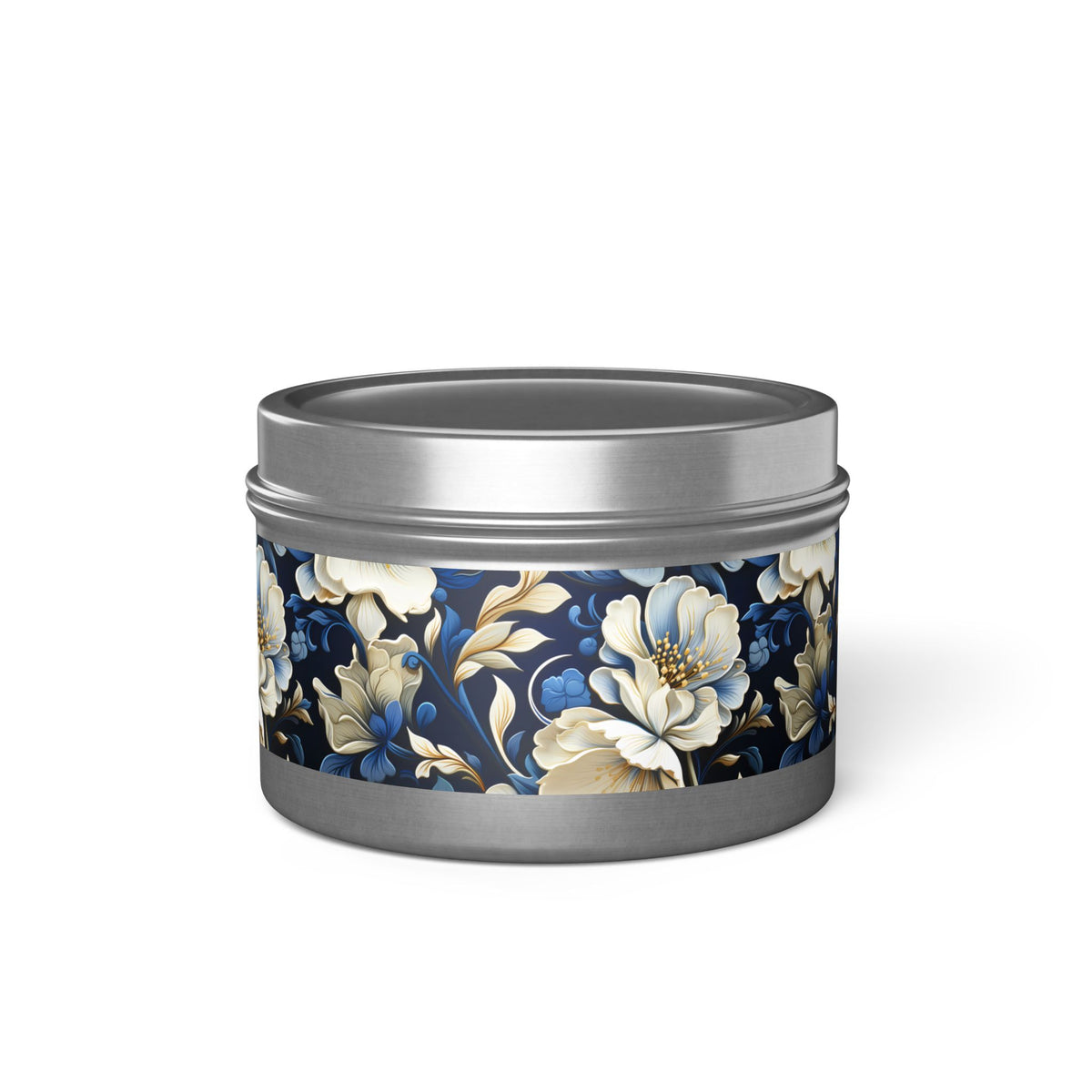 Whitman Floral Tin Candle. A Poet's Garden in a Tin. Available in 2 sizes, 3 finishes, and 5 scents.
