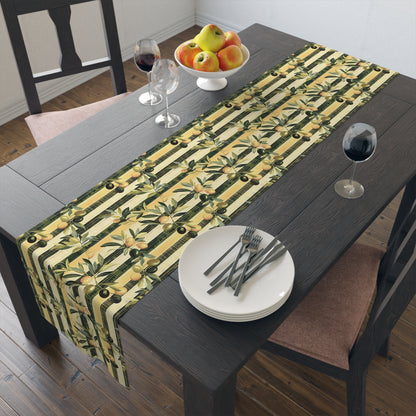Golden Olive Grove Table Runner - Cotton Twill - Available in 2 sizes: 16" x 72" and 16" x 90".