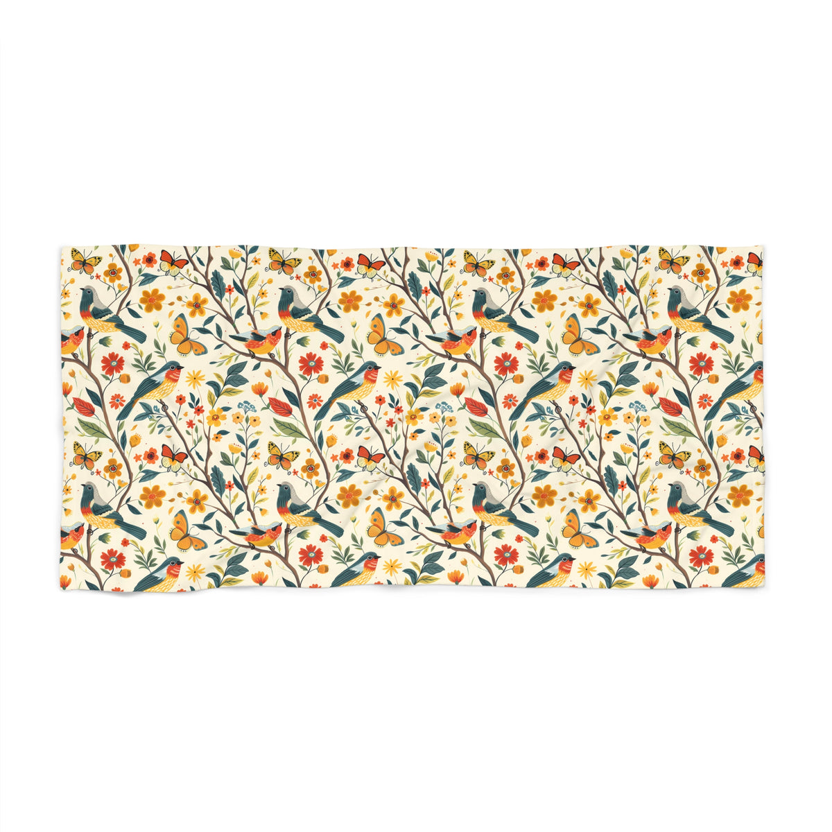 Tree Birds Luxurious Beach Towel - Available in 2 sizes.