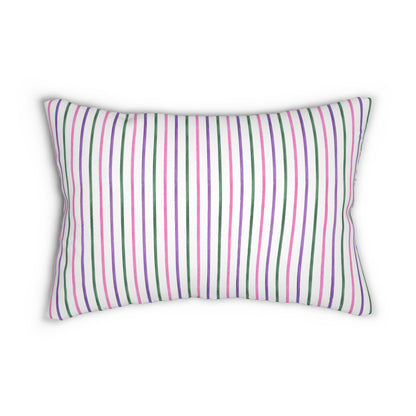 Candy Stripe Lumbar Pillow - Spun Polyester - Double-Sided Print - Concealed Zipper - 20" x 14"