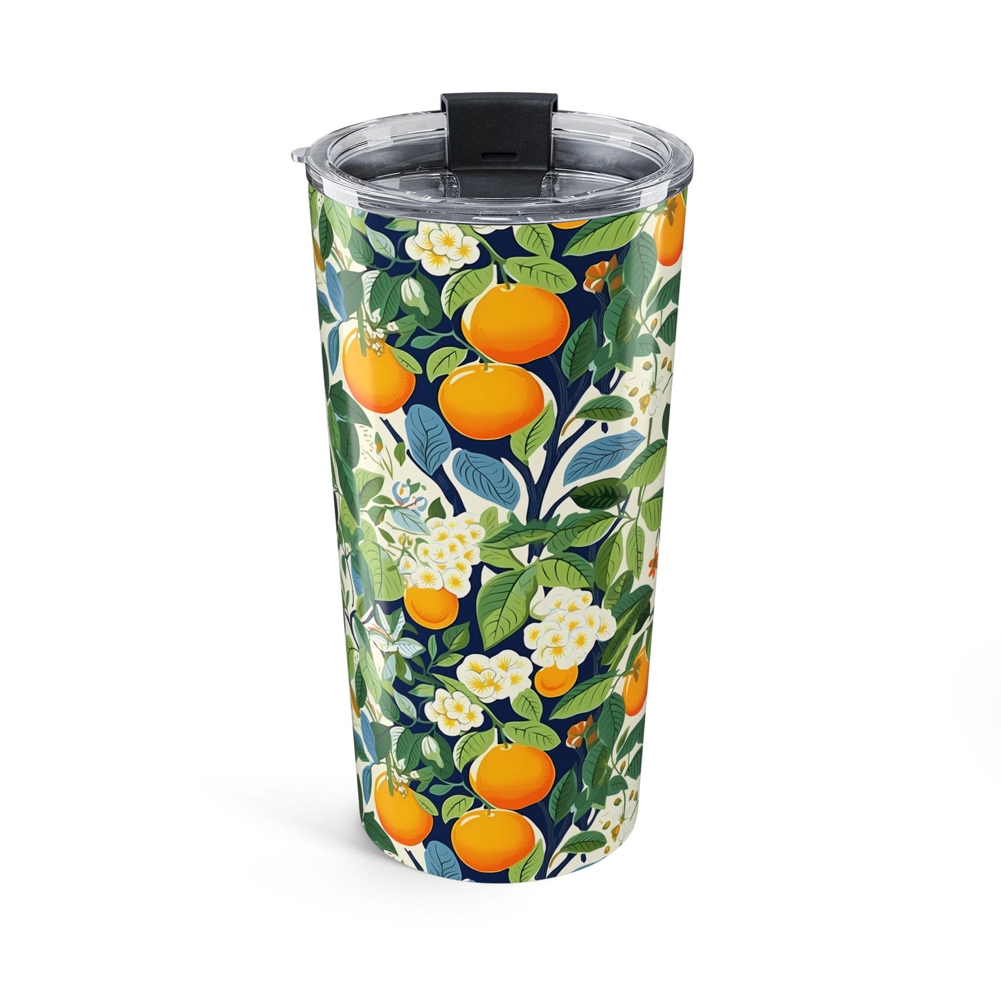 Happy Oranges & Blossoms Insulated Tumbler - 20 oz. Stainless Steel, Glossy Finish