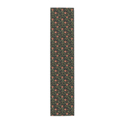 Red Red Rose Table Runner - Cotton Twill - Available in 2 sizes: 16" x 72" and 16" x 90".
