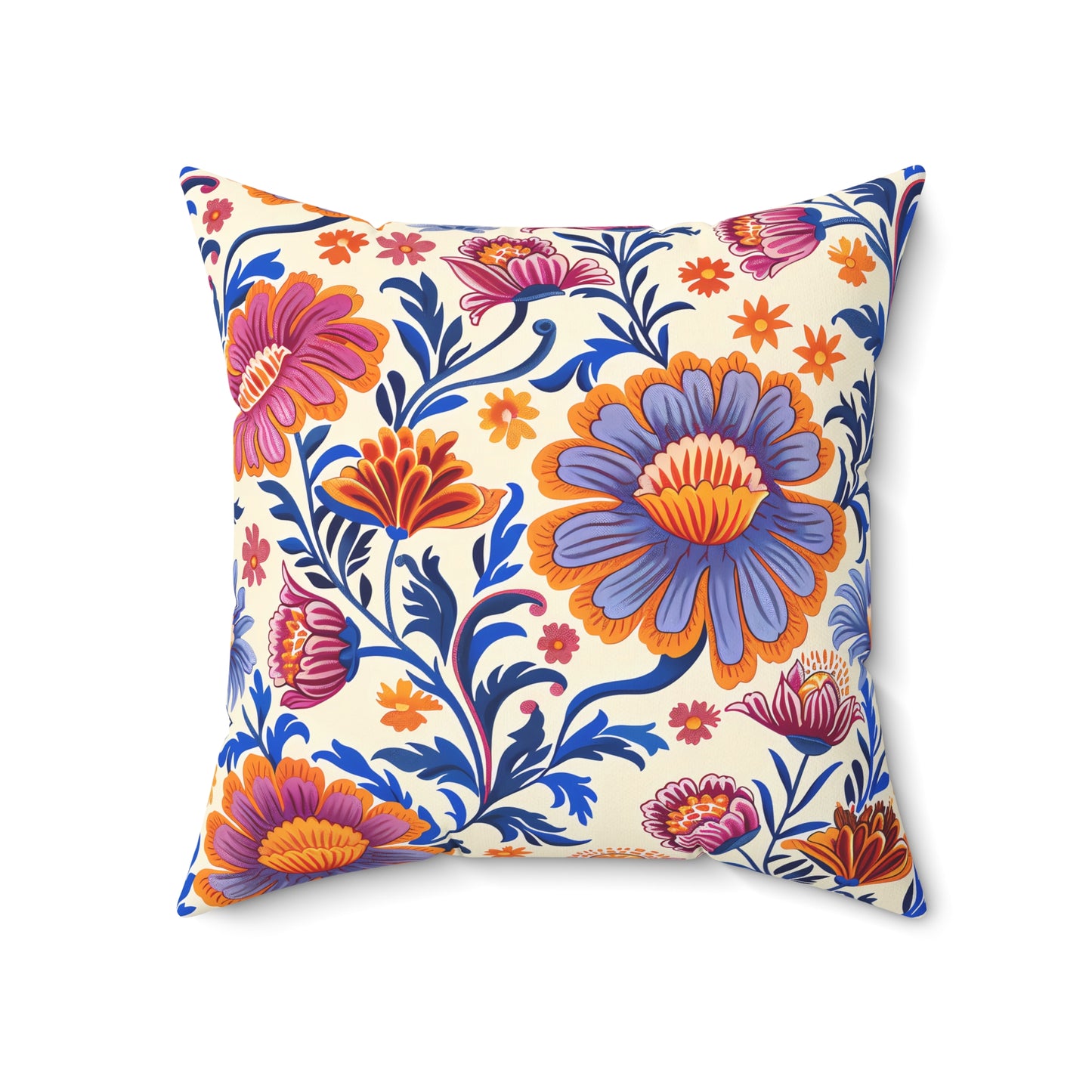 Regal Blossom Square Throw Pillow - Spun Polyester - Double-Sided Print - Concealed Zipper - Available in 7 sizes