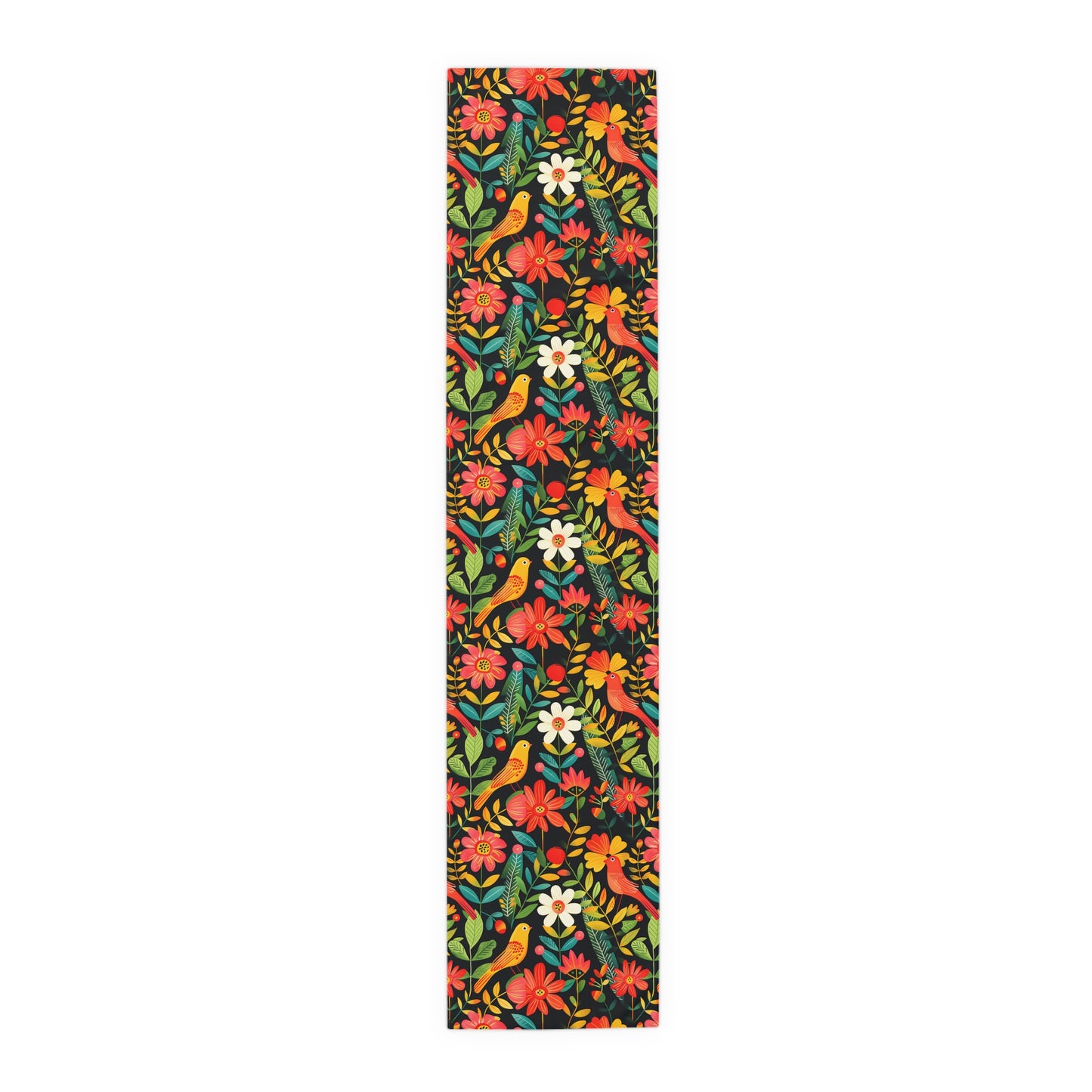 Blooming Bird Wonderland Table Runner - Polyester - Available in 2 sizes: 16" x 72" and 16" x 90".
