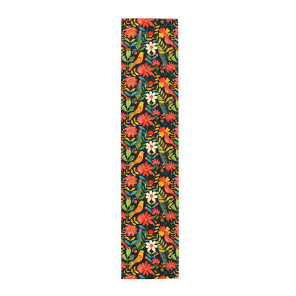 Blooming Bird Wonderland Table Runner - Polyester - Available in 2 sizes: 16" x 72" and 16" x 90".
