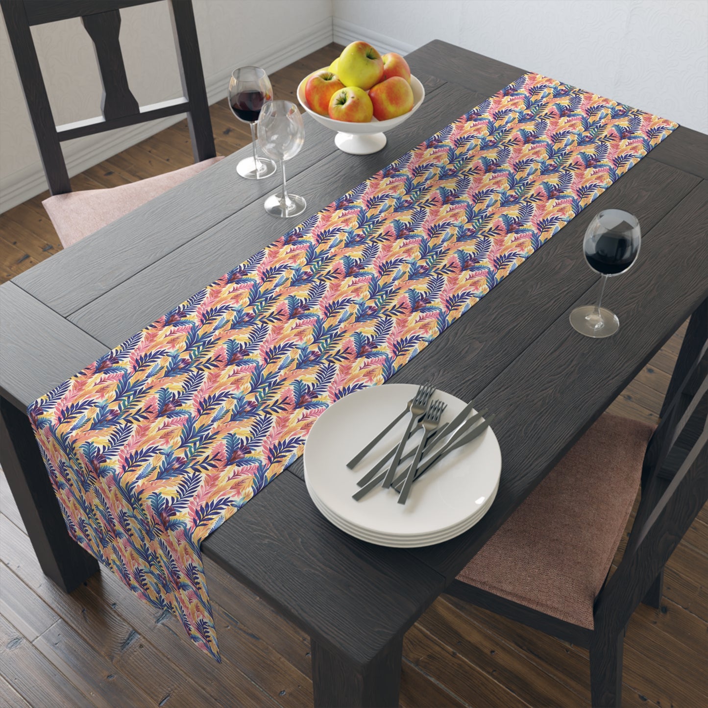 Fern-Tastic Whimsy Table Runner - Cotton Twill - Available in 2 sizes: 16" x 72" and 16" x 90".