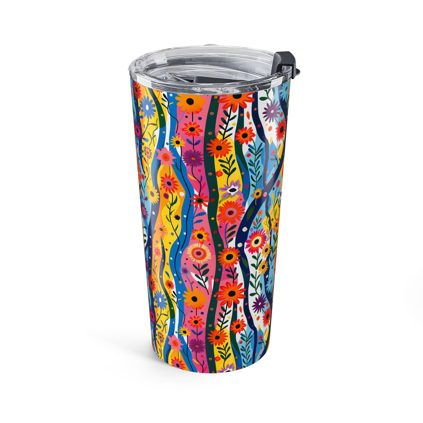 Floral Rhythms Insulated Tumbler - 20 oz. Stainless Steel, Glossy Finish