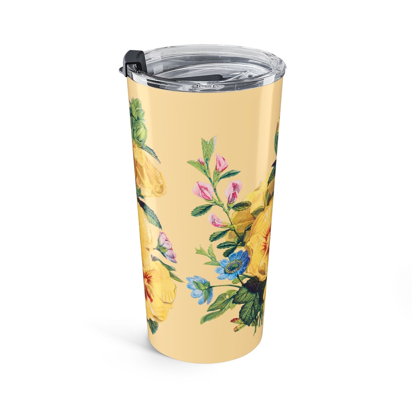Vintage Yellow Bloom Serenity Insulated Tumbler - 20 oz. Stainless Steel, Glossy Finish
