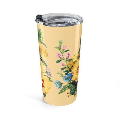 Vintage Yellow Bloom Serenity Insulated Tumbler - 20 oz. Stainless Steel, Glossy Finish