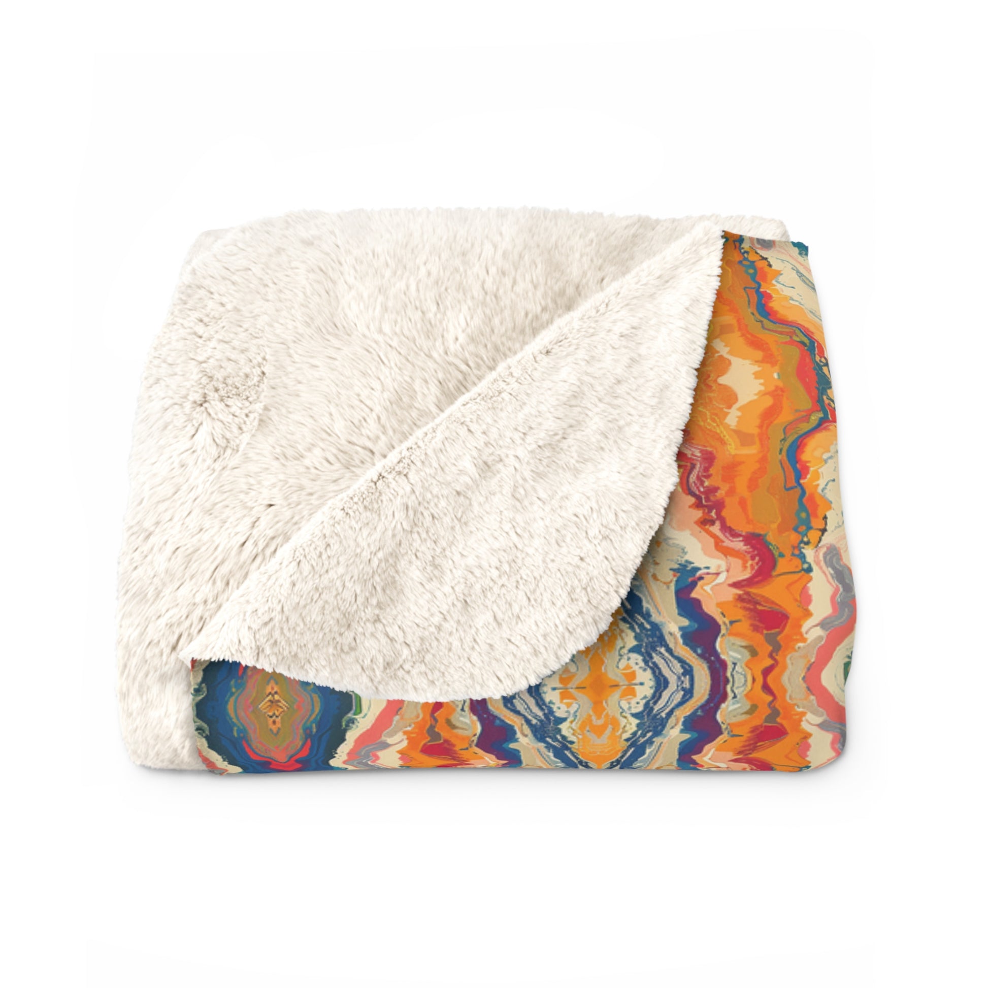 Crystal Cavern Sherpa Fleece Blanket - Snuggle into the Hidden Wonders of Crystal Cavern Comfort - Where Nature's Geometry Meets Cozy Chic! Available in 2 sizes.