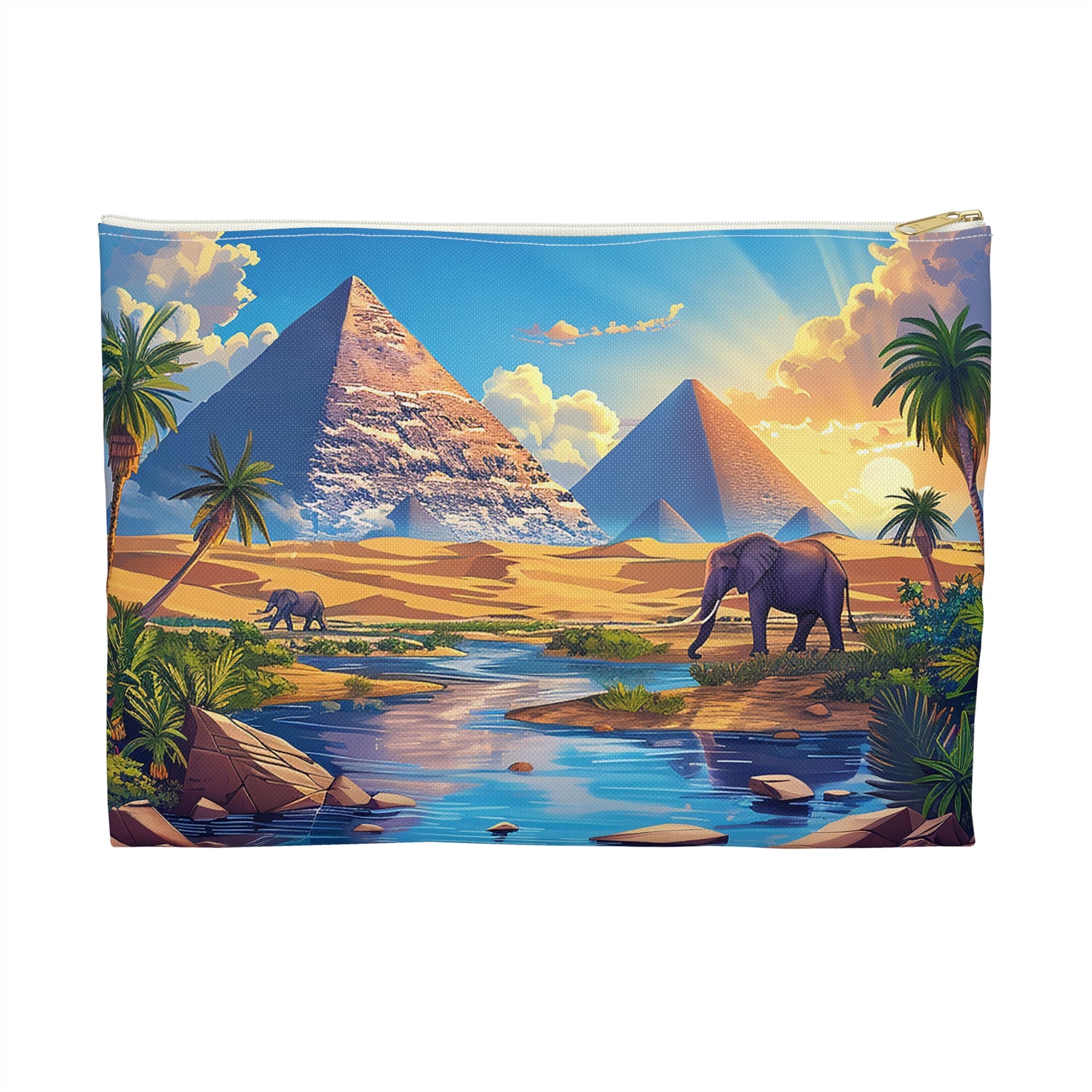 Pyramids of Giza Oasis Accessory Pouch - Cary a Piece of Ancient Egypt's Mistique with You! Available in 2 sizes.
