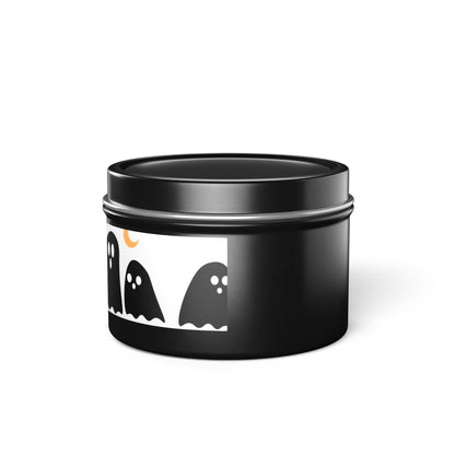 Spooky Specter Glow Tin Candle. Ghostly Glow To Go. Available in 2 sizes, 3 finishes, and 5 scents.