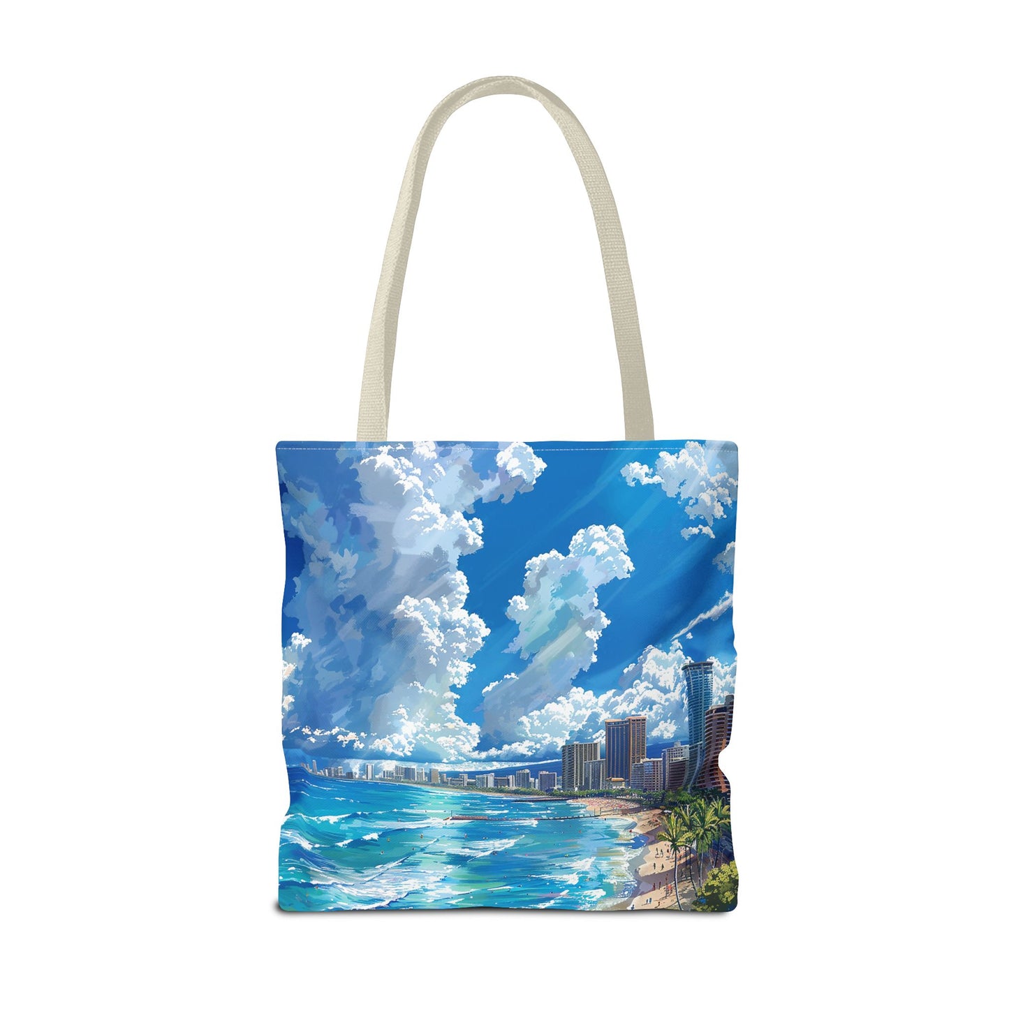 Waikiki Beach Tote Bag - Carry a Slice of Hawaiian Paradise Wherever You Go! Available in 3 sizes.