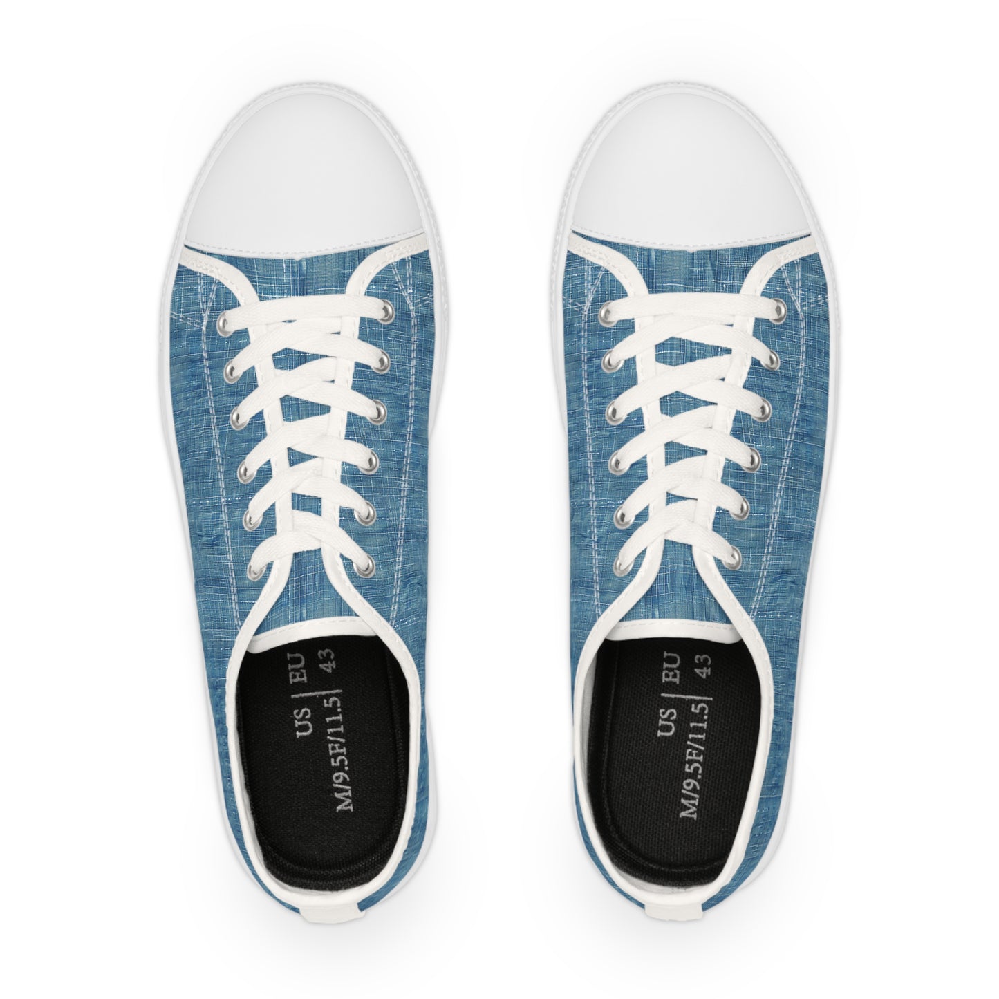 Blue Denim Men's Low Top Sneakers - Denim Done Right – Step Into Retro-Cool Comfort!