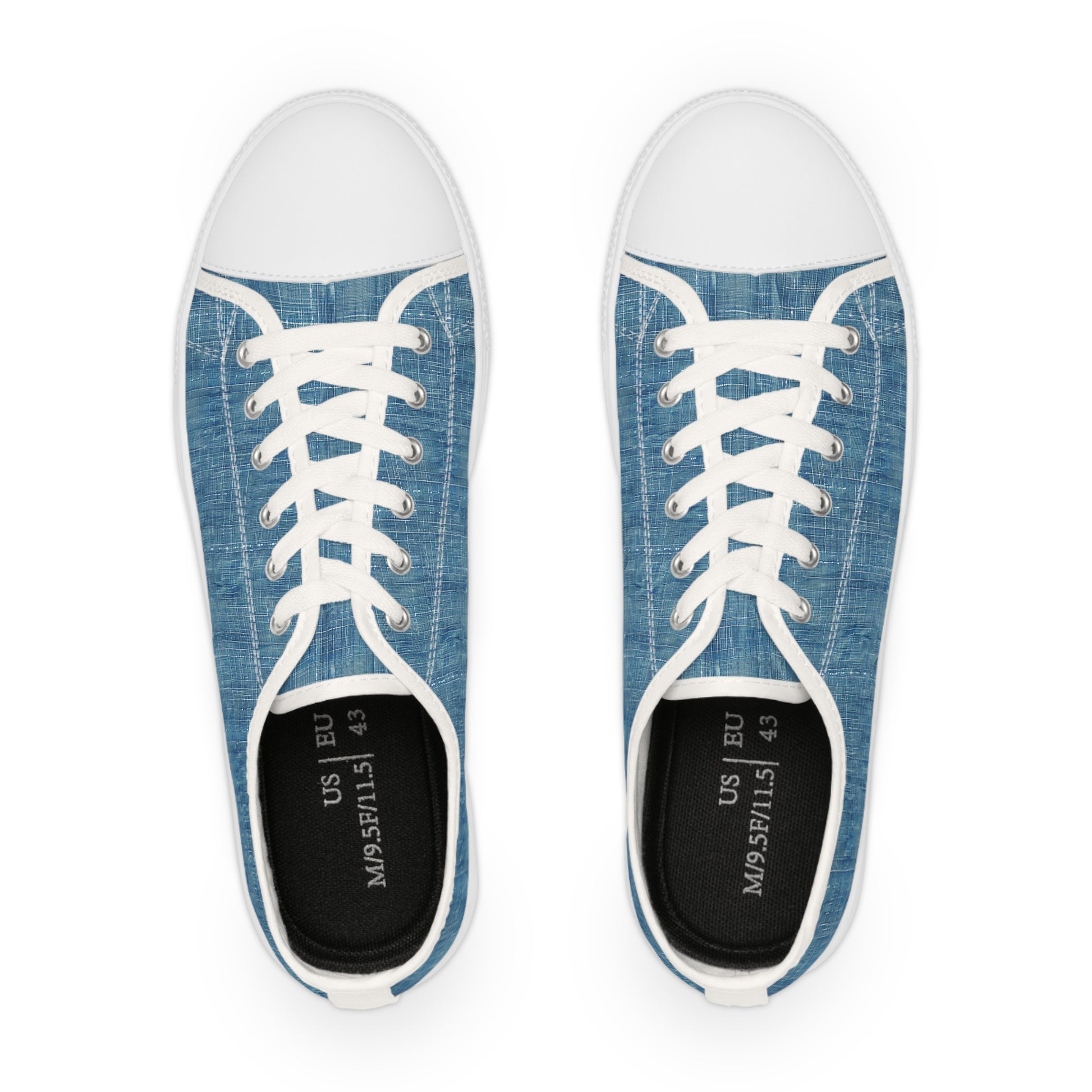Blue Denim Men's Low Top Sneakers - Denim Done Right – Step Into Retro-Cool Comfort!