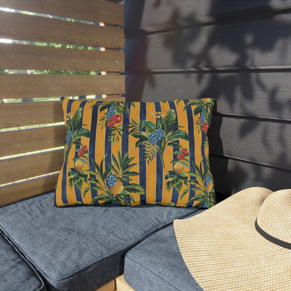 Riviera Fruitscape Outdoor Lumbar Pillow - Spun Polyester - Double-Sided Print - UV-Resistant - Water-Resistant - Lumbar Size: 20" x 14"