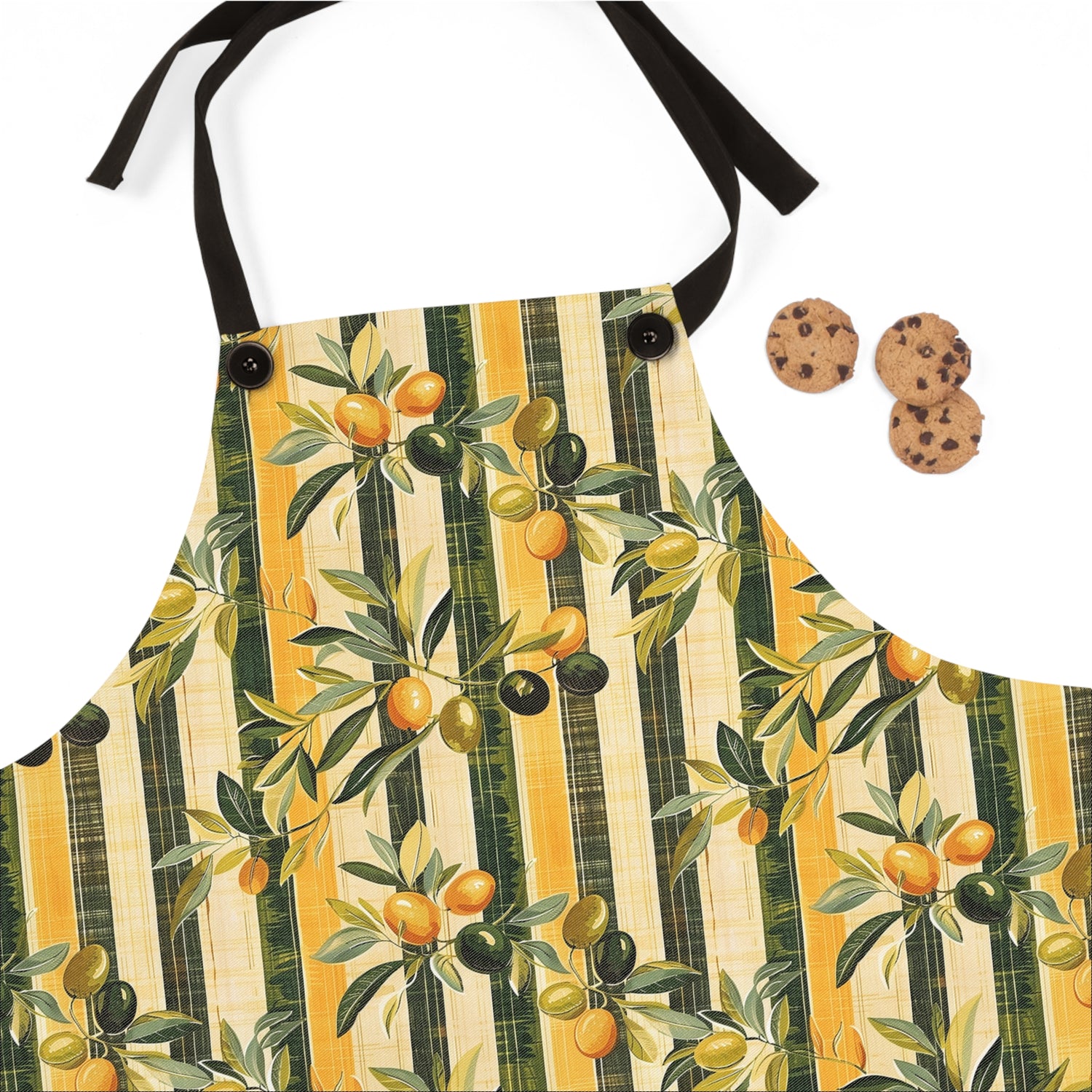 Golden Olive Grove Adult Apron - Embrace Mediterranean Elegance in Your Kitchen!