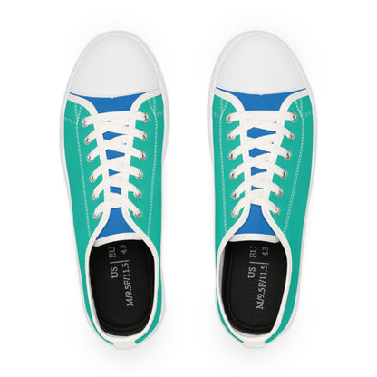 Turquoise Reef Men's Two-Tone Low Top Sneakers - Ride the Waves – Where Ocean Blue Meets Turquoise Tranquility!