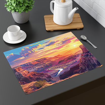 Golden Grand Canyon Glow Placemat - 18" x 14".
