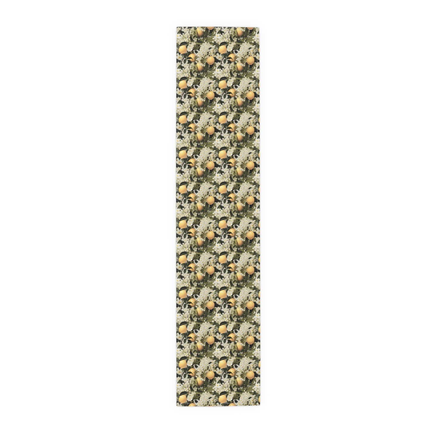 Lemony Blossoms Table Runner - Cotton Twill - Available in 2 sizes: 16" x 72" and 16" x 90".