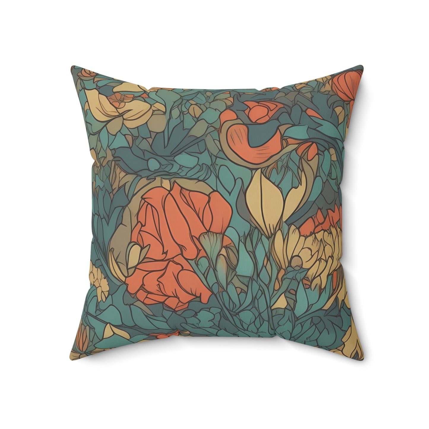 Bohemian Stained Glass Serenity Square Throw Pillow - Spun Polyester - Double-Sided Print - Concealed Zipper - Available in 4 sizes