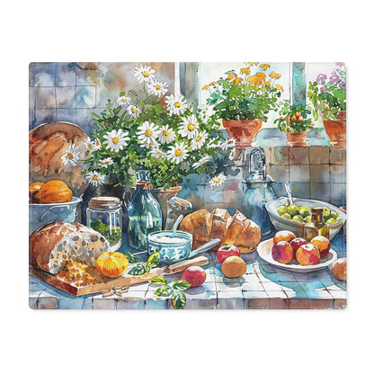 Country Kitchen Placemat — Floral Breakfast Table Scene