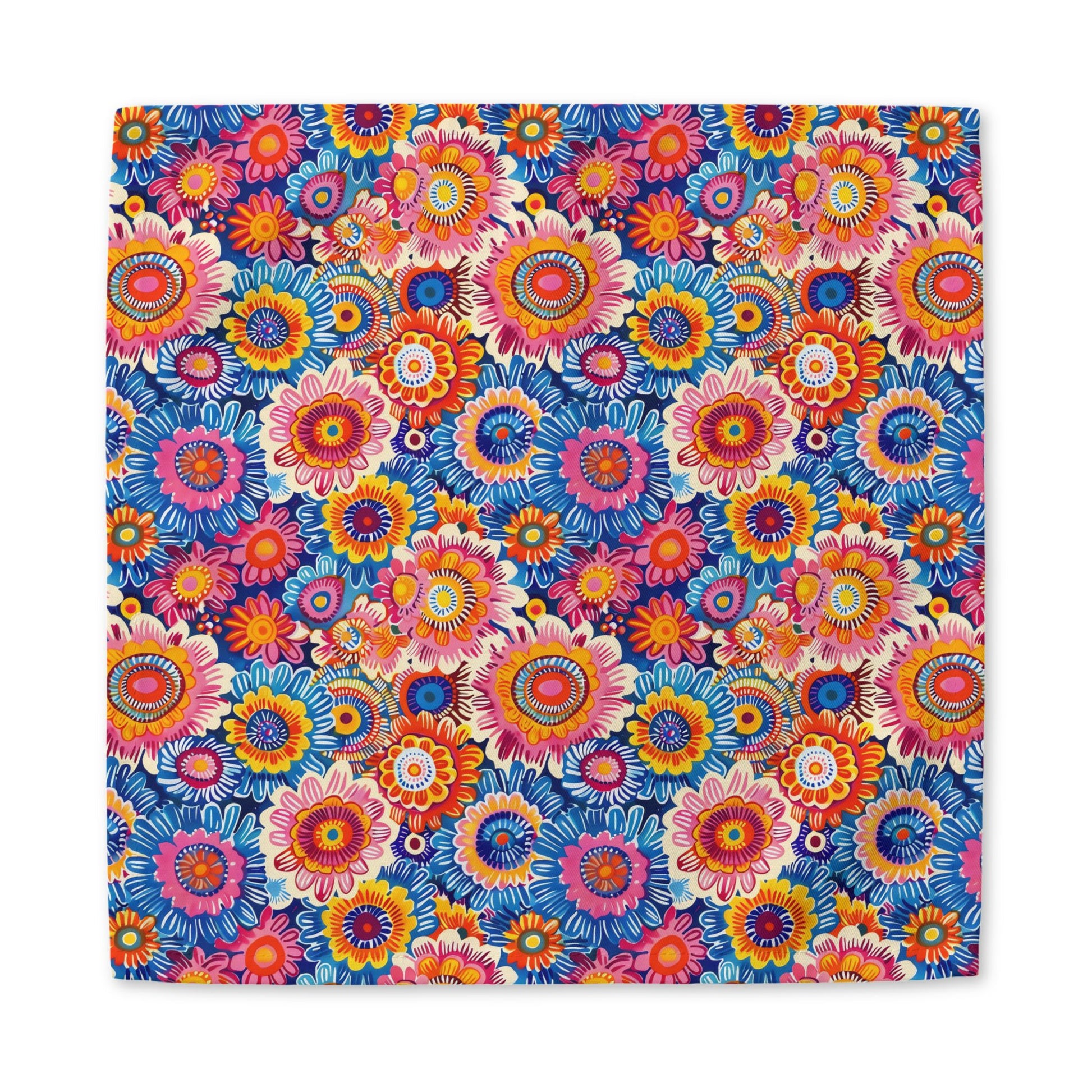 Crayon Blossom Whimsy cotton twill napkin