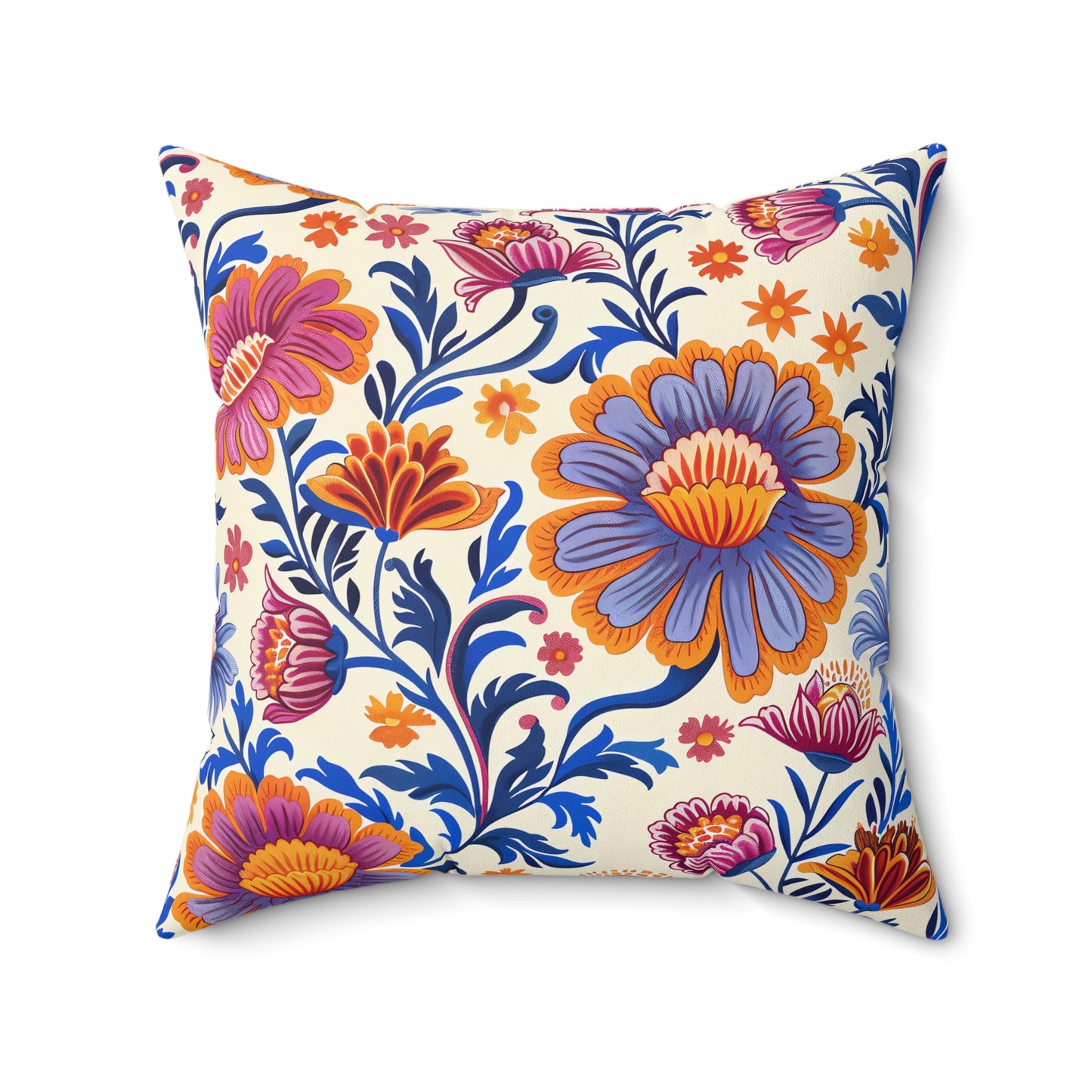 Regal Blossom Square Throw Pillow - Spun Polyester - Double-Sided Print - Concealed Zipper - Available in 7 sizes