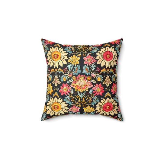 Victorian Vintage Vibes Square Throw Pillow - Spun Polyester - Double-Sided Print - Concealed Zipper - Available in 7 sizes