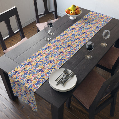 Coral Bloom Harmony Table Runner - Cotton Twill - Available in 2 sizes: 16" x 72" and 16" x 90".