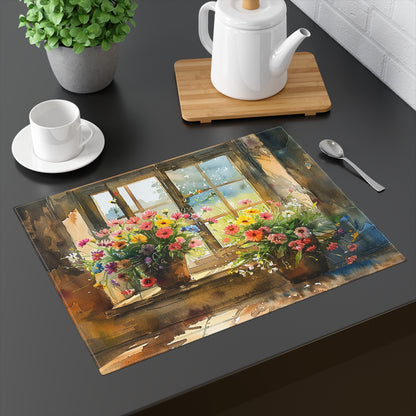 Morning Bloom Delight Placemat - 18" x 14".