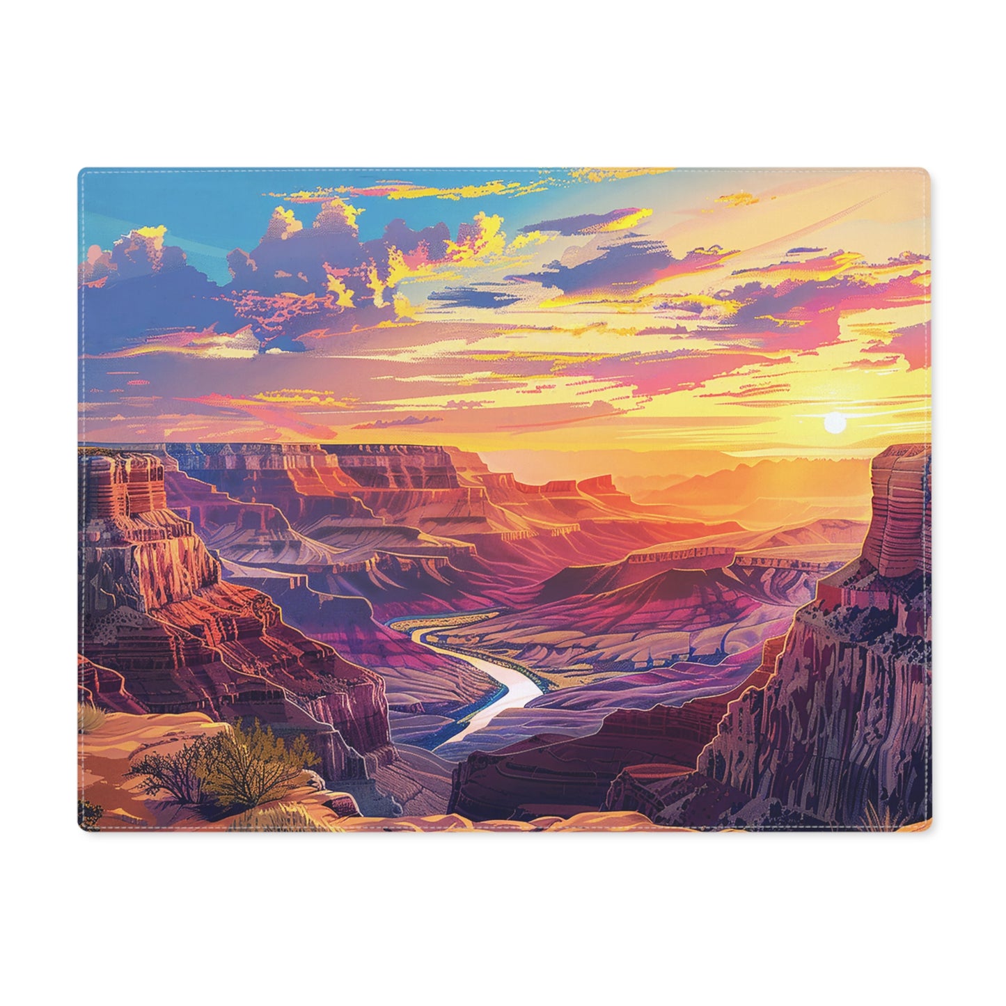 Golden Grand Canyon Glow Placemat - 18" x 14".