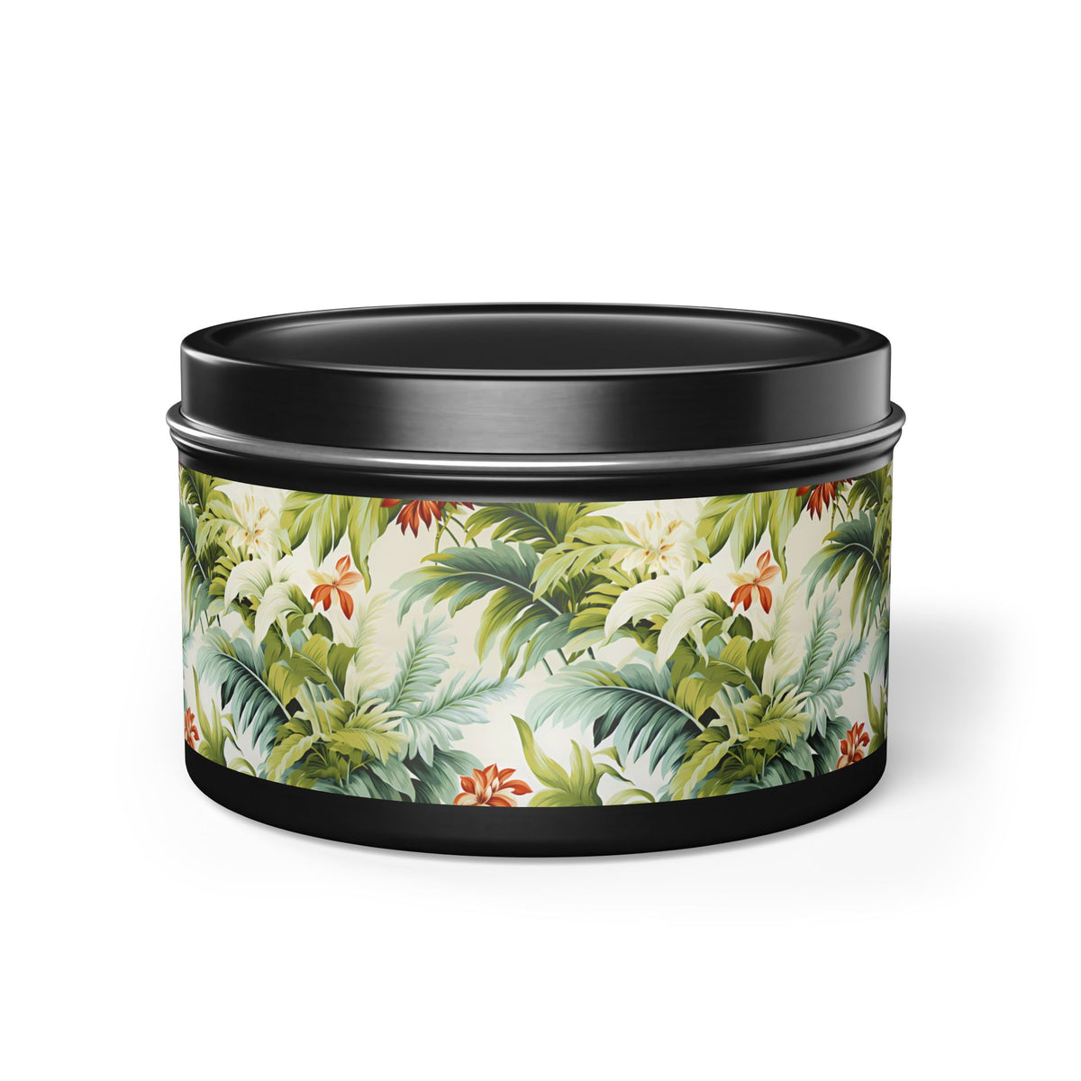 Tropical St. Lucia Palms Tin Candle. Island Serenity To Go. Available in 2 sizes, 3 finishes, and 5 scents.