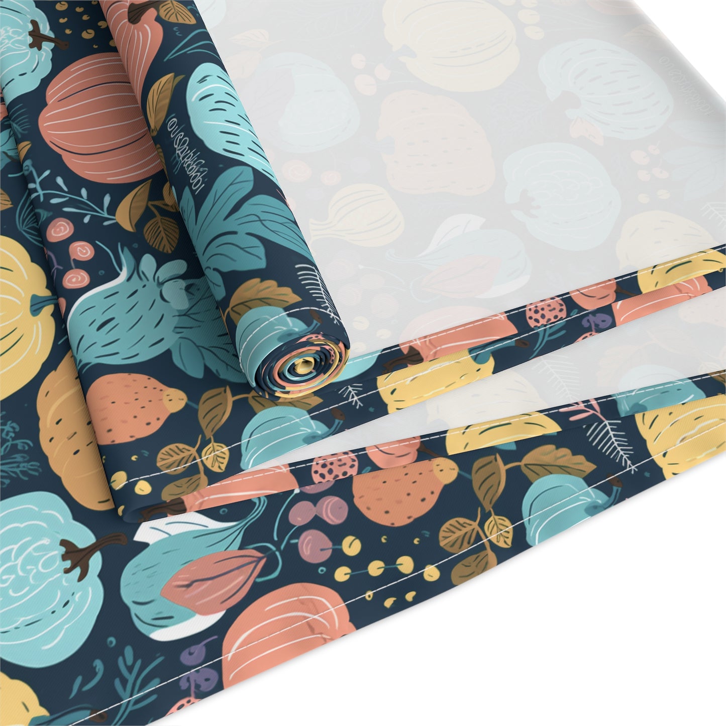 Fall Pumpkin Dance Table Runner - Cotton Twill - Available in 2 sizes: 16" x 72" and 16" x 90".