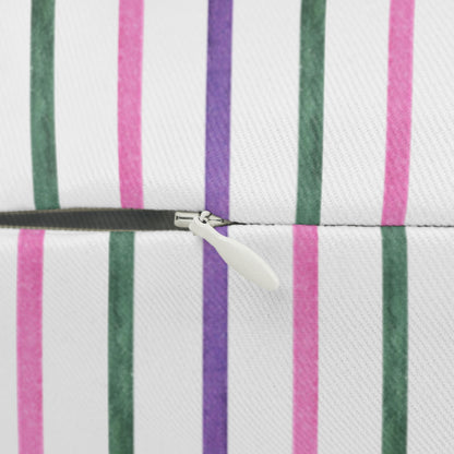 Candy Stripe Lumbar Pillow - Spun Polyester - Double-Sided Print - Concealed Zipper - 20" x 14"
