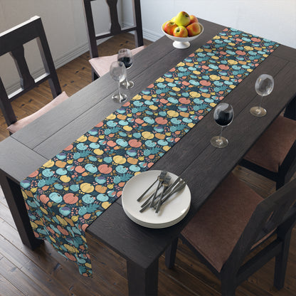 Fall Pumpkin Dance Table Runner - Cotton Twill - Available in 2 sizes: 16" x 72" and 16" x 90".