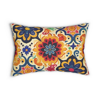 Moorish Mosaic Majesty Lumbar Pillow - Spun Polyester - Double-Sided Print - Concealed Zipper - 20 x 14