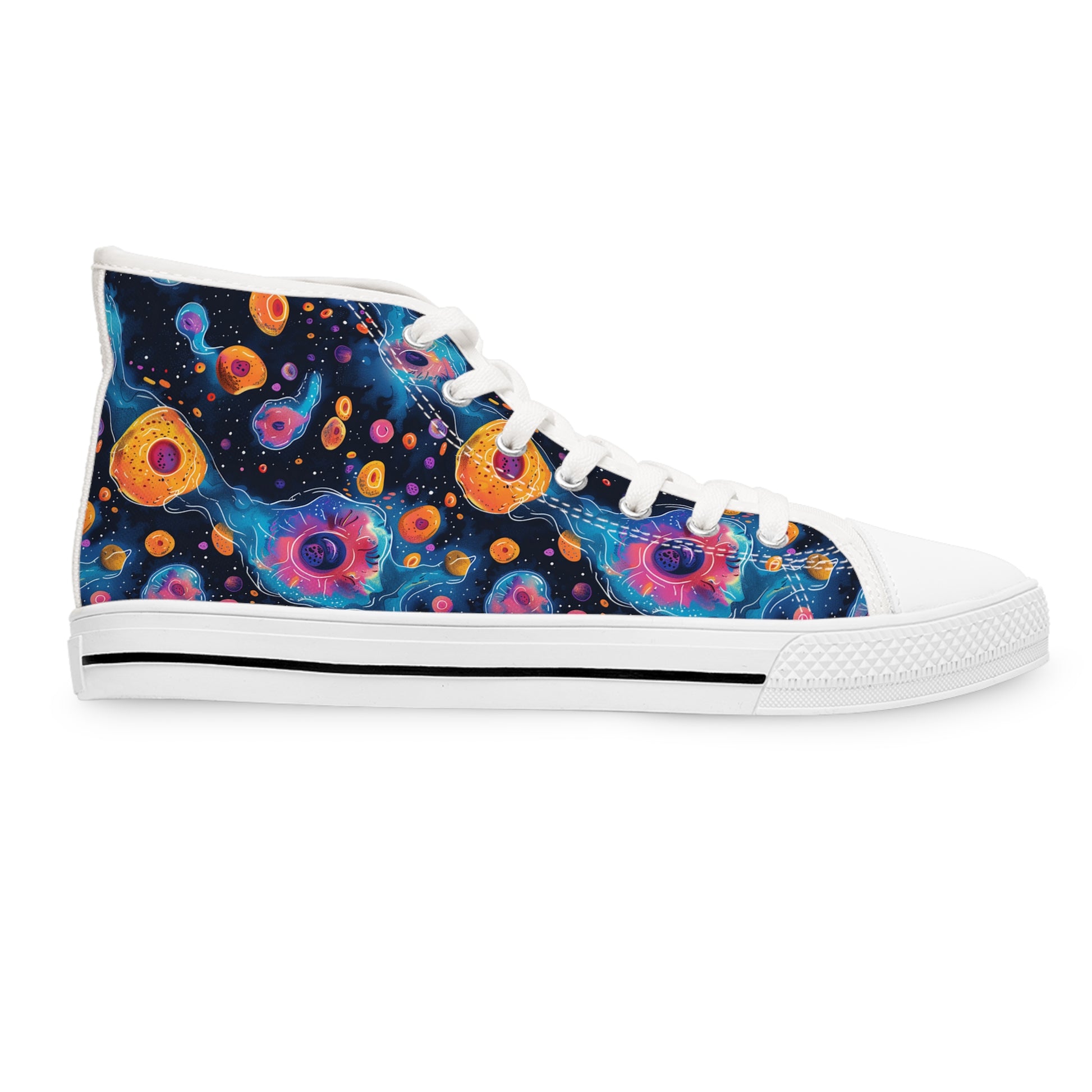 Birth of Celestial Life Ladies' High Top Sneakers - Step into the Cosmos of Style!