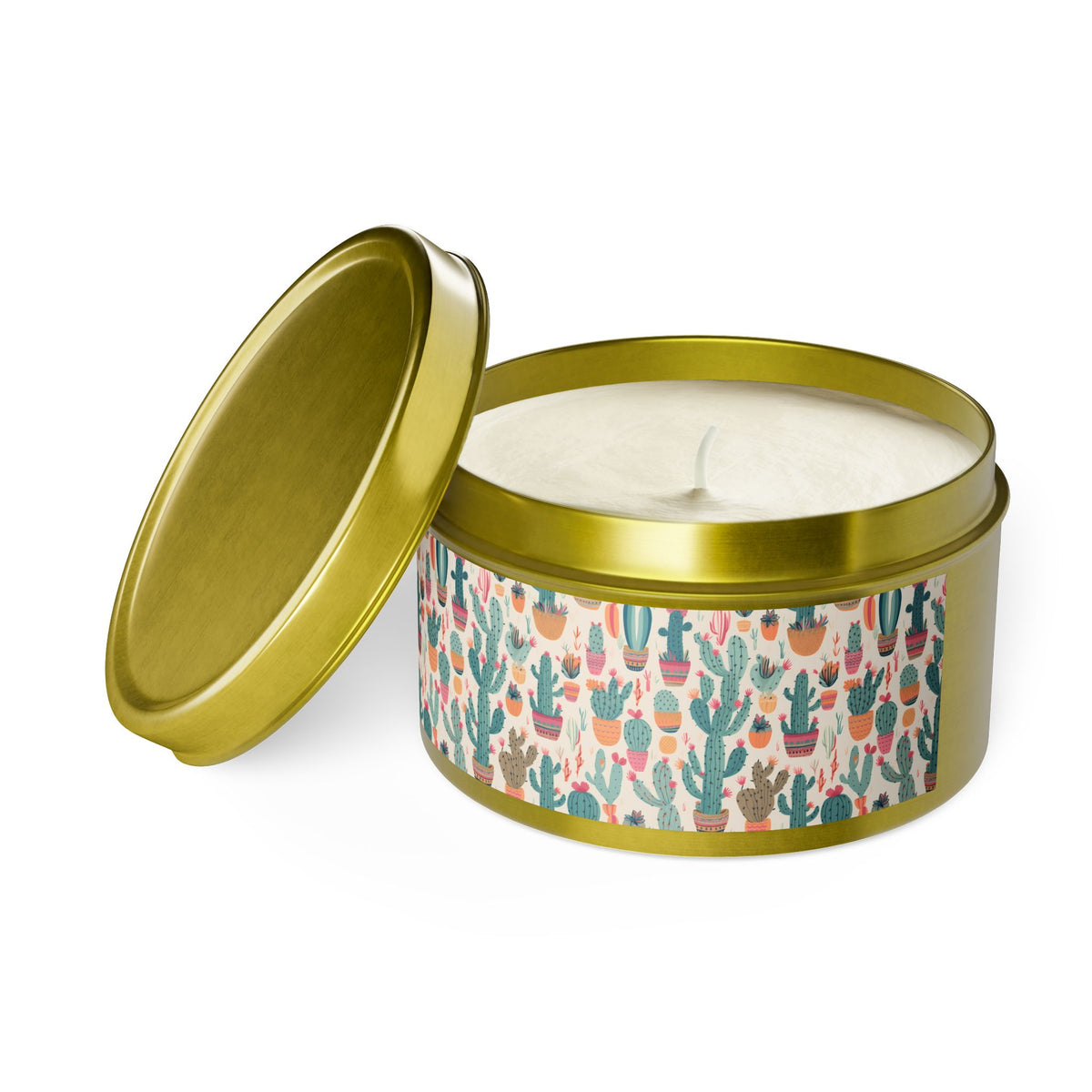 Desert Bloom Boom Tin Candle. Desert Blooms in a Tin. Available in 2 sizes, 3 finishes, and 5 scents.