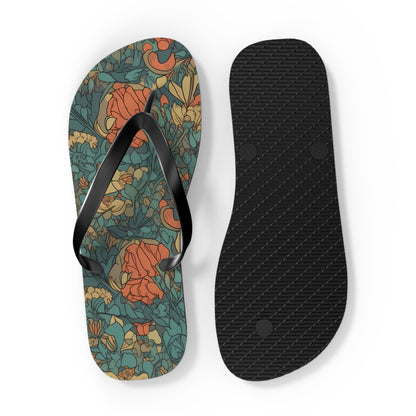 Bohemian Stained Glass Serenity Flip Flops. 5/8" Thick Comfortable Summer or Winter Gym/Sauna Footwear for Men and Women.