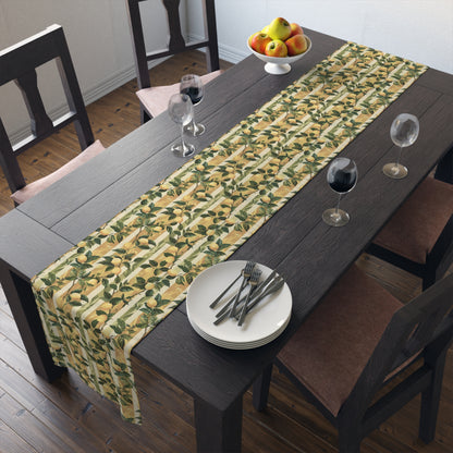 Lemon Grove Elegance Table Runner - Cotton Twill - Available in 2 sizes: 16" x 72" and 16" x 90".