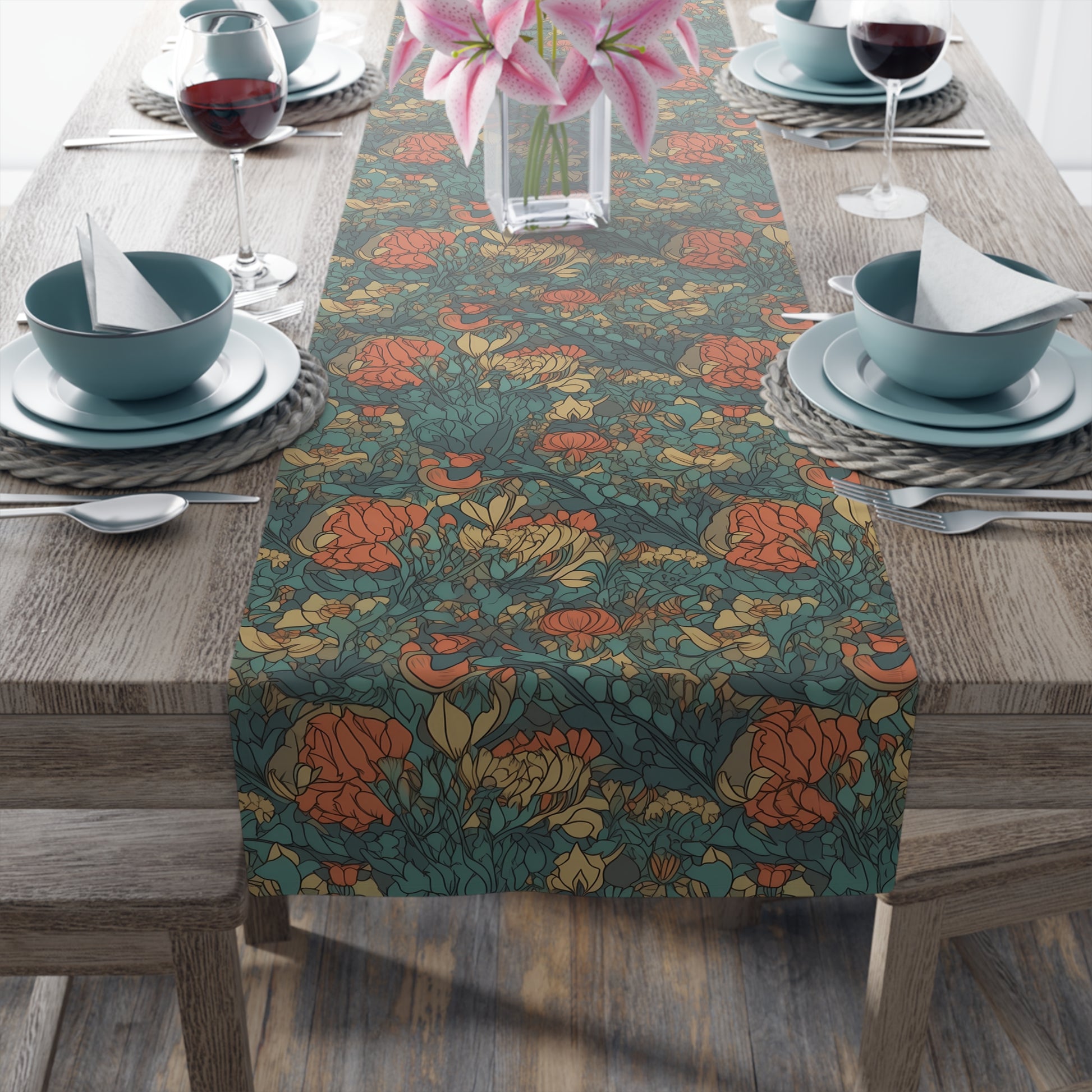 Bohemian Stained Glass Serenity Table Runner - Infuse Your Table with Bohemian Elegance! Available in 2 sizes.
