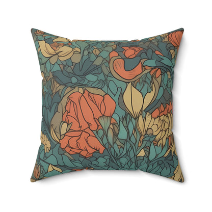 Bohemian Stained Glass Serenity Square Throw Pillow - Spun Polyester - Double-Sided Print - Concealed Zipper - Available in 4 sizes