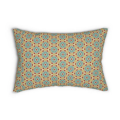 Andalusian Blossom Harmony Lumbar Pillow - Spun Polyester - Double-Sided Print - Concealed Zipper - 20 x 14