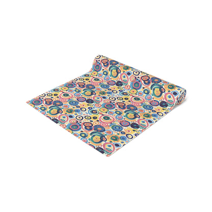 Pop Art Swirls Table Runner - Cotton Twill - Available in 2 sizes: 16" x 72" and 16" x 90".