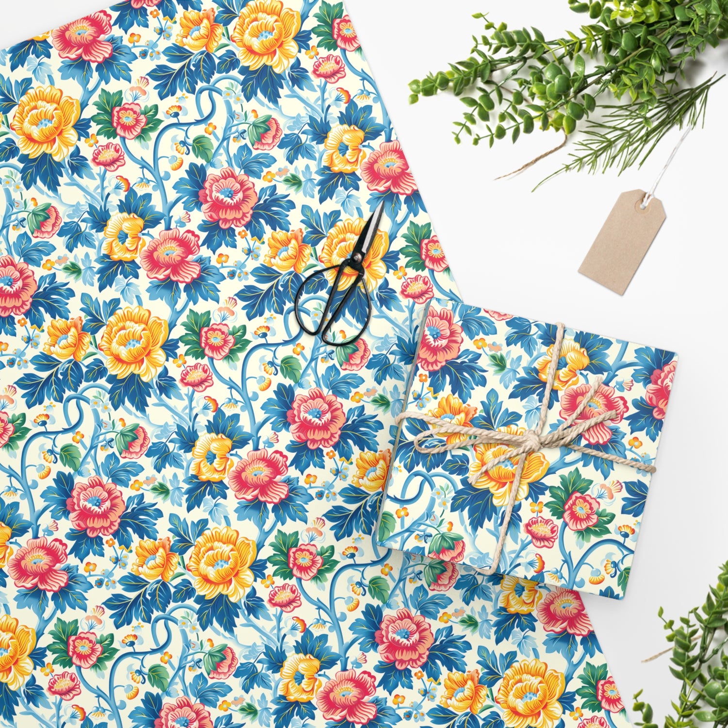 Victorian Vine Romp Wrapping Paper - Wrap Your Gifts in a Playful Floral Twist of Timeless Charm! Available in 2 sizes.