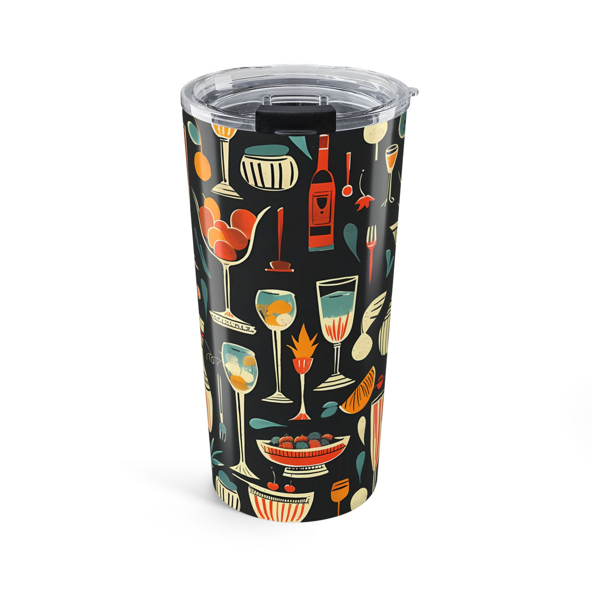 Midcentury Cocktail Soirée Insulated Tumbler - 20 oz. Stainless Steel, Glossy Finish