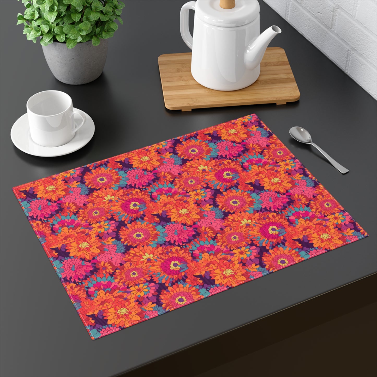 On Fire Flower Power Placemat - 18" x 14".